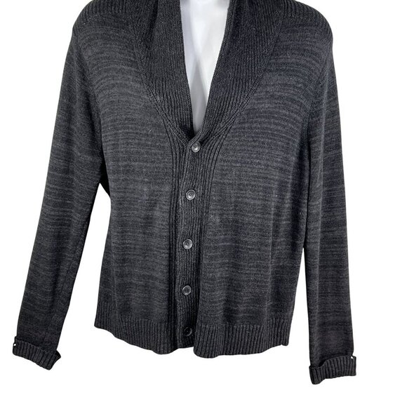 Treasure & Bond Mens XL Shawl Collar Cardigan Black Caviar Marl Quiet Luxury - Picture 9 of 16